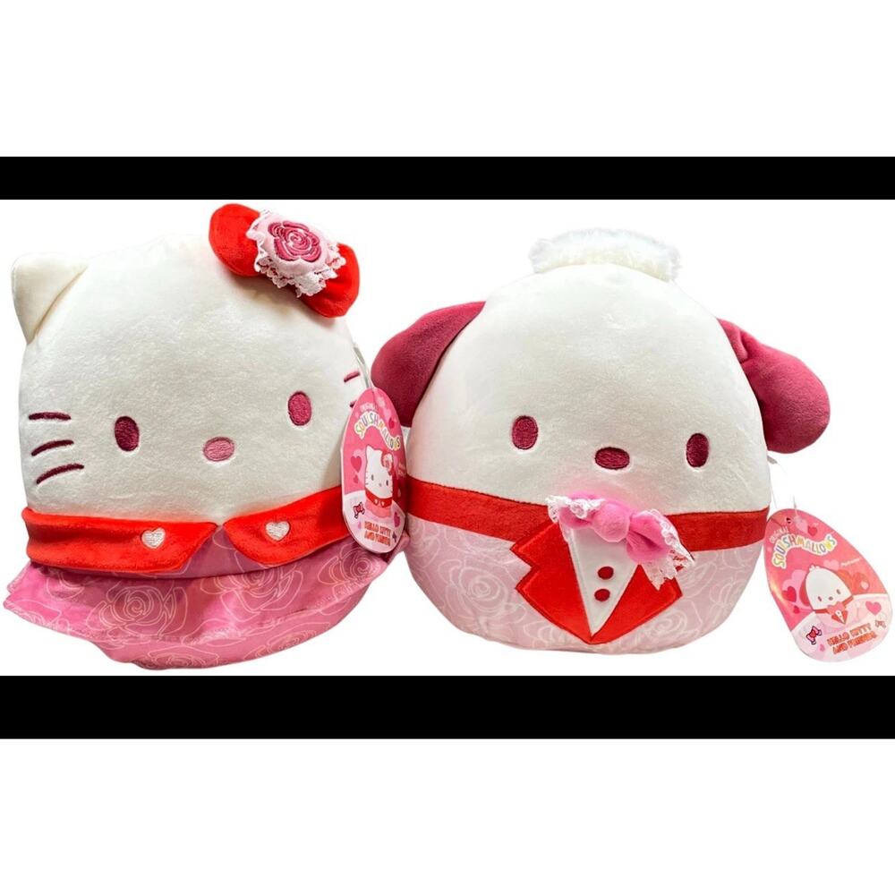 SQUISHMALLOWS hello kitty and friends Hello kitty & Pochacco Valentine's plushie